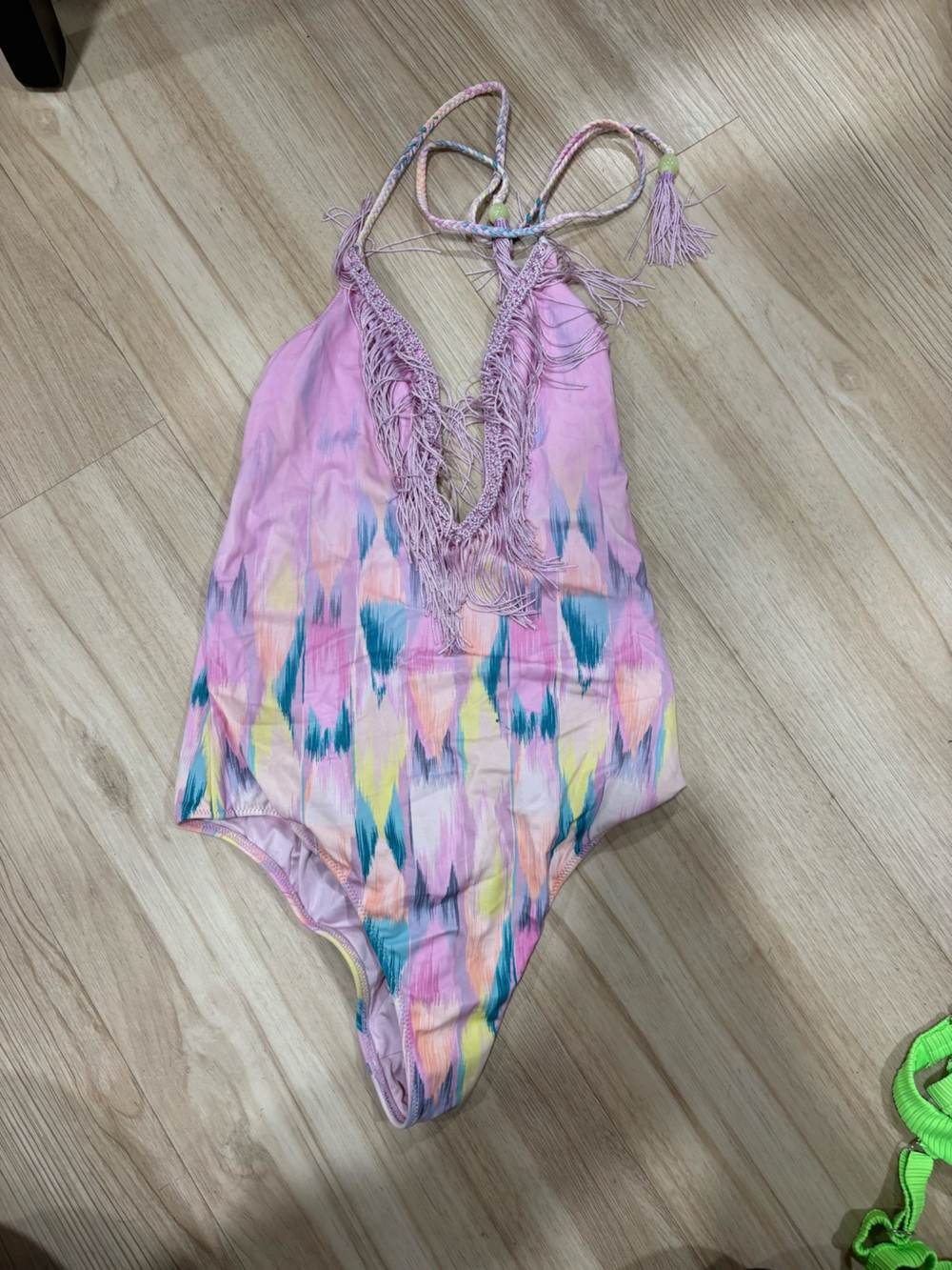 Victoria's Secret Pink Multicolor Fringe One-Piece Swimsuit